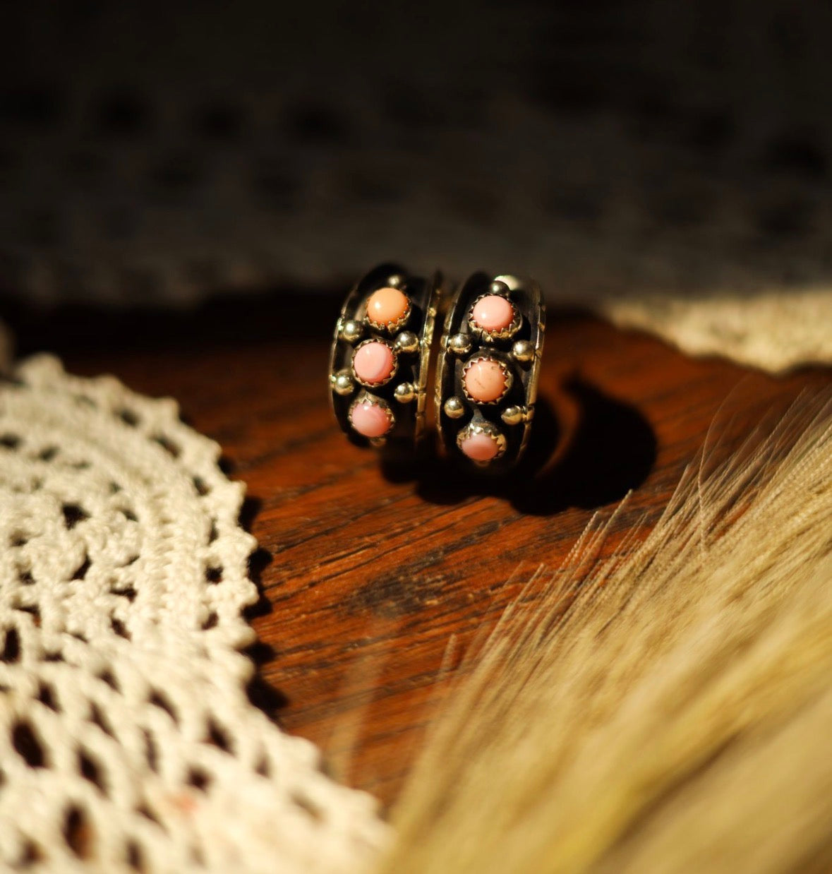 Pink Conch Hoops